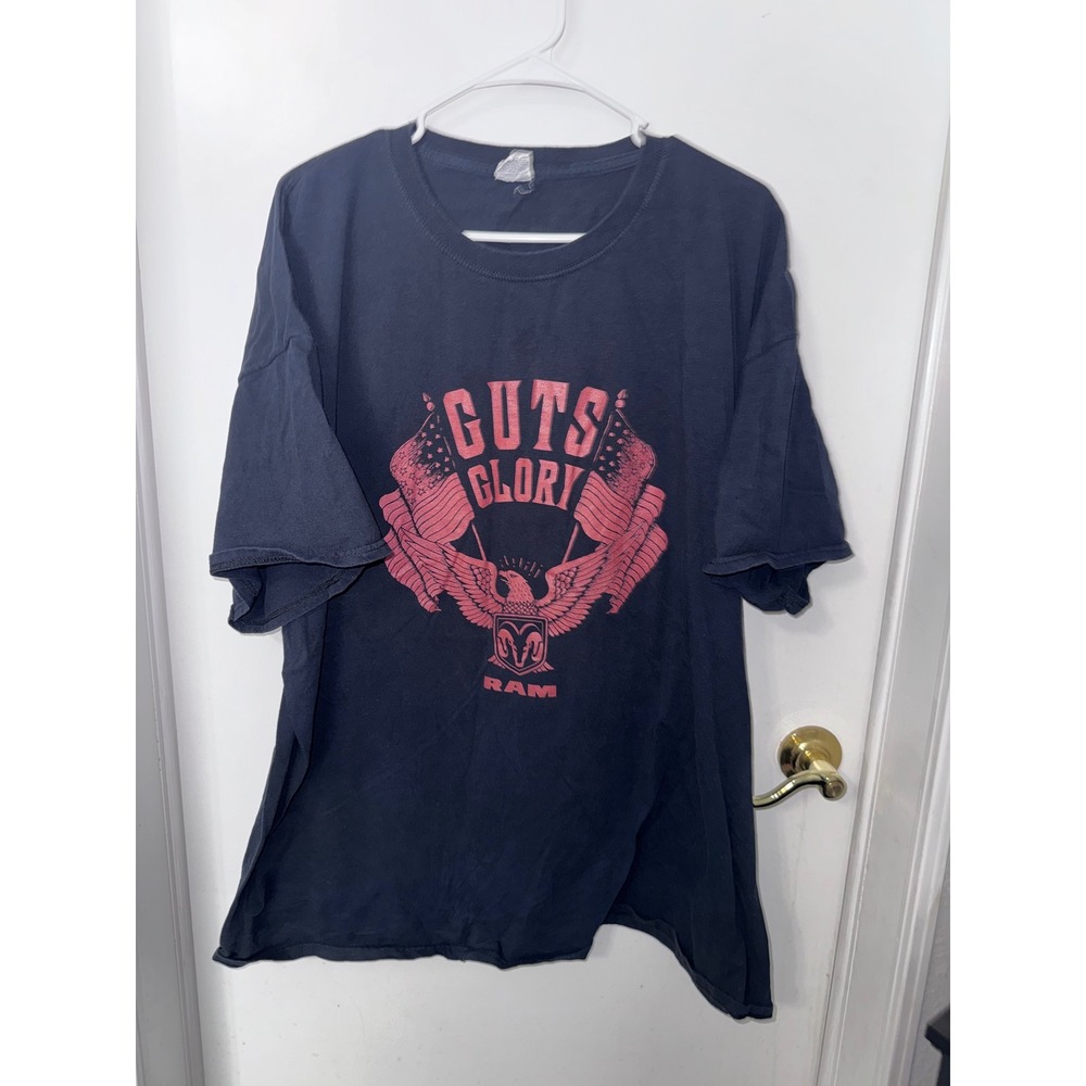 RAM Trucks Guts Glory Graphic T-Shirt Mens 3XL Black Eagle American Flag Cotton